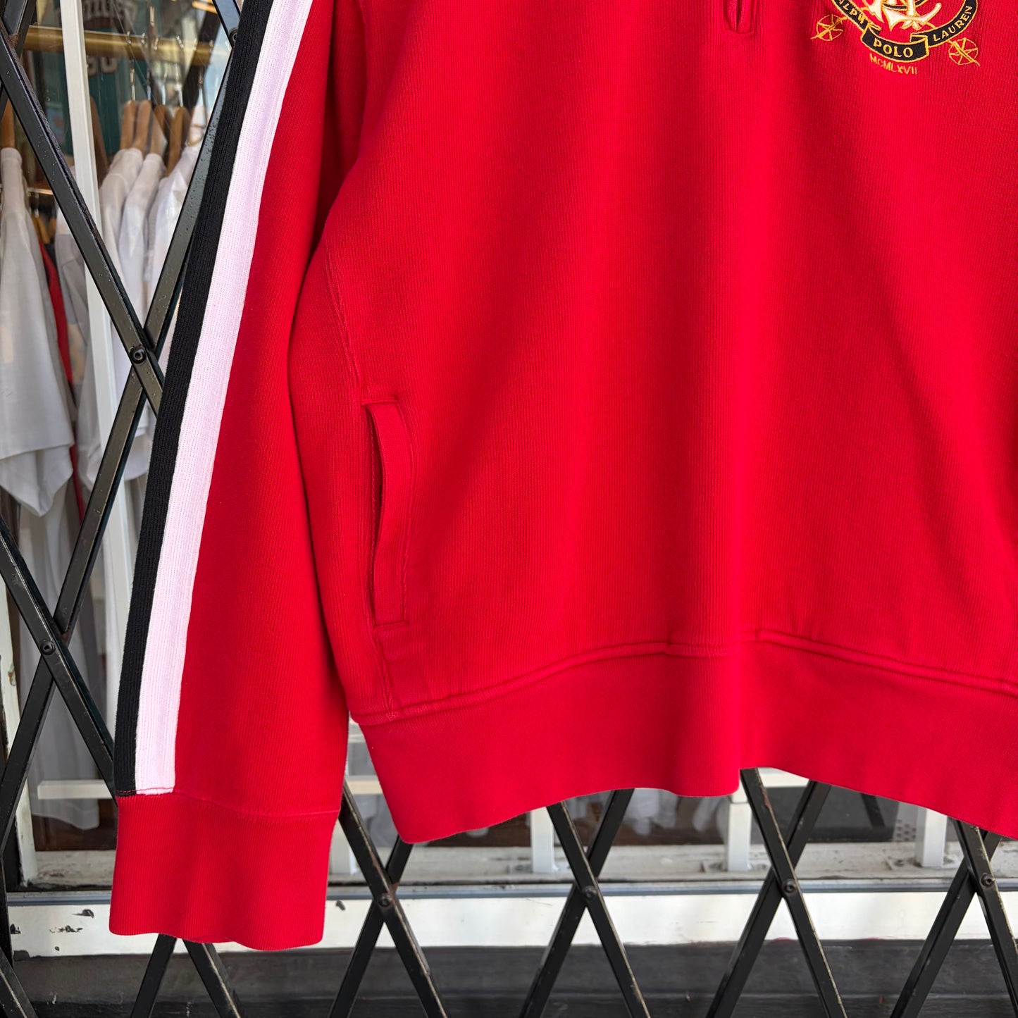 Vintage Polo Ralph Lauren Crest Quarter Zip Sweater - Size XL