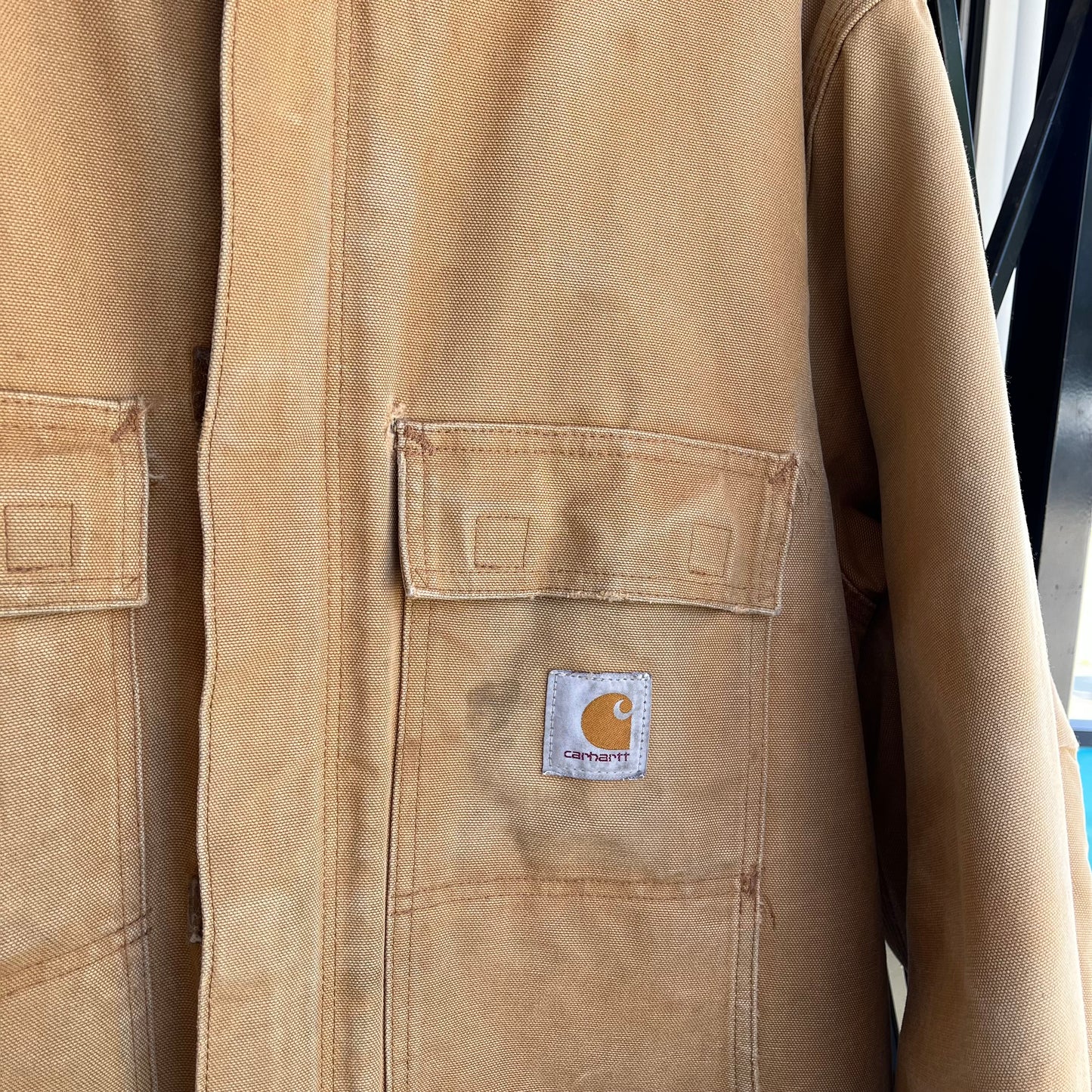 Vintage Carhartt Tan Quilted Chore Jacket - Size L