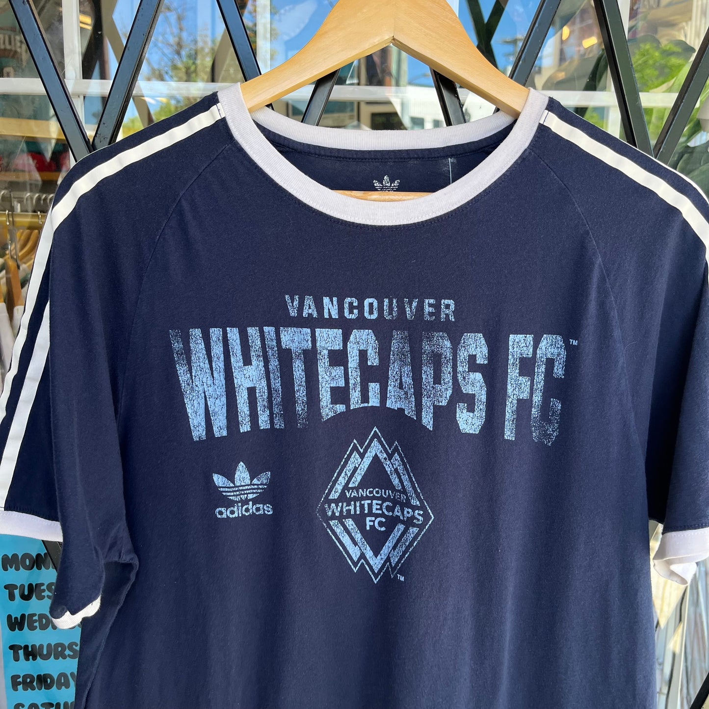 Adidas White Caps Ringer Tee - Size L