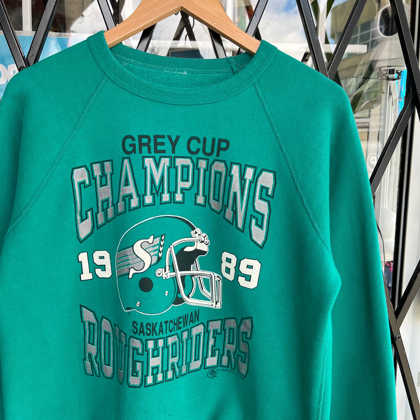 1989 Saskatchewan Roughriders Grey Cup Champs Crewneck - Size M