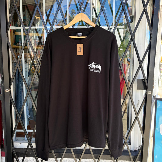 Stussy Vancouver Stock Long Sleeve Black - Size XL