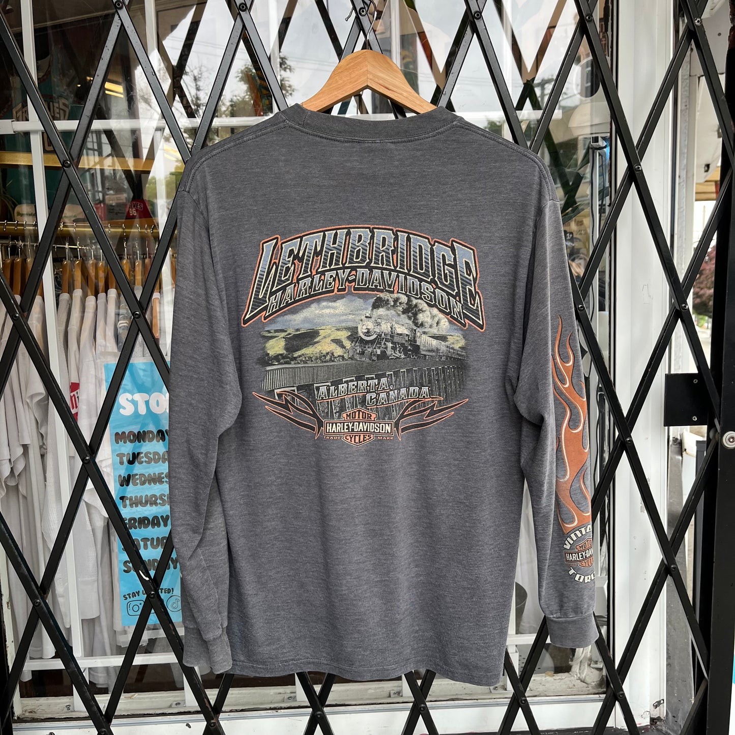 Harley Davidson Lethbridge Flames Long Sleeve - Size M