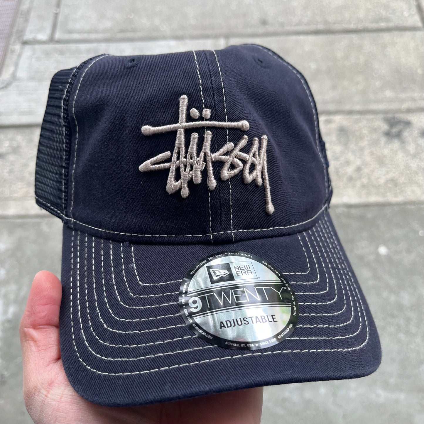 Stussy Washed Basic Trucker Hat Navy