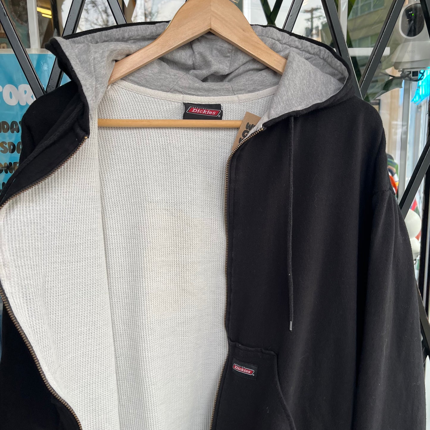Vintage Dickies Thermal Lined Zip Up Hoodie - Size L