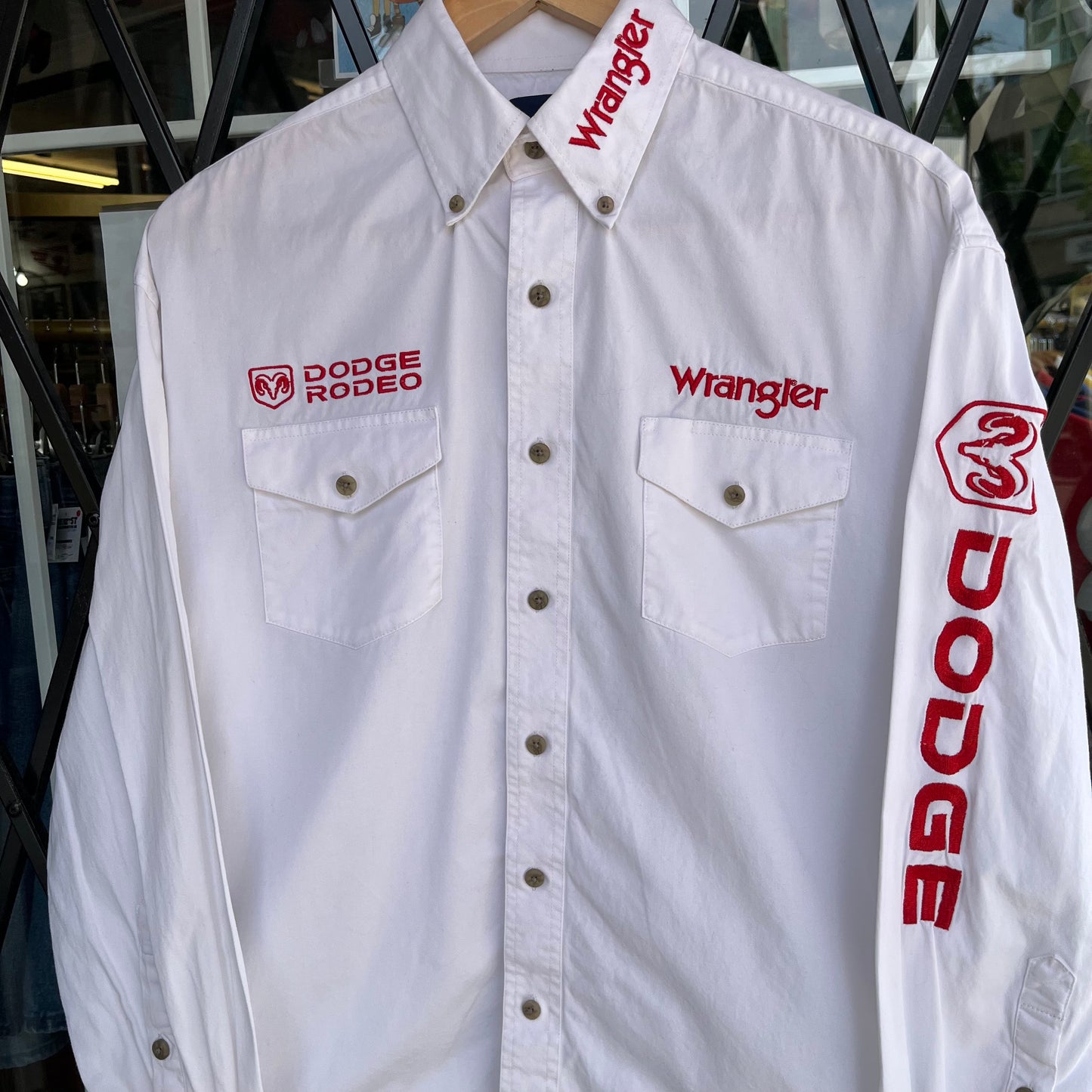 Vintage Wrangler Dodge Rodeo Button Up Shirt - Size M