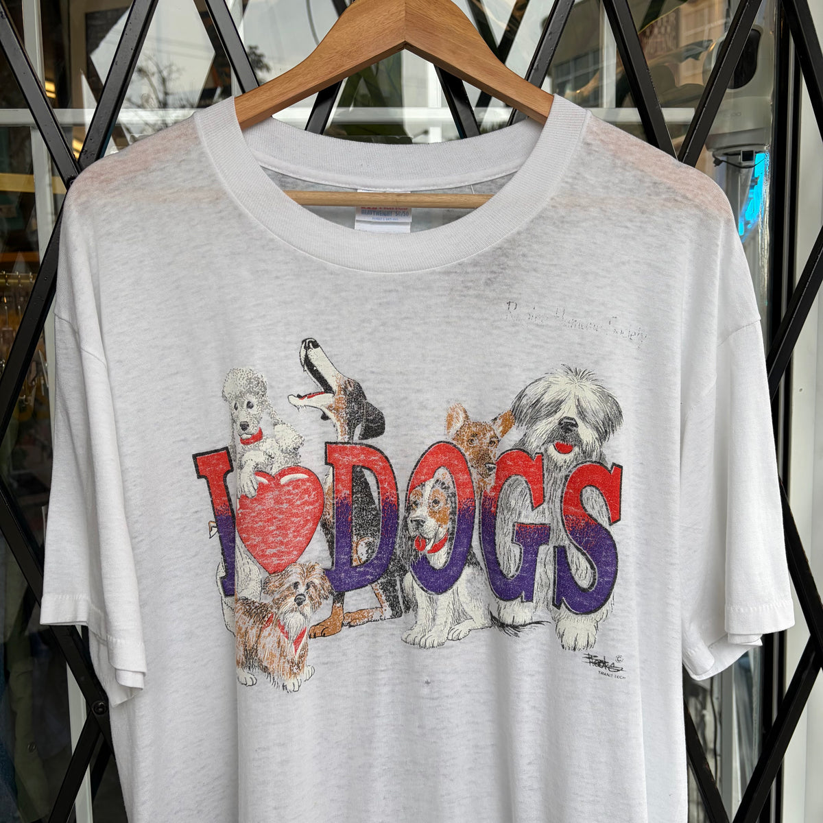 Vintage I Love Dogs Tee - Size L