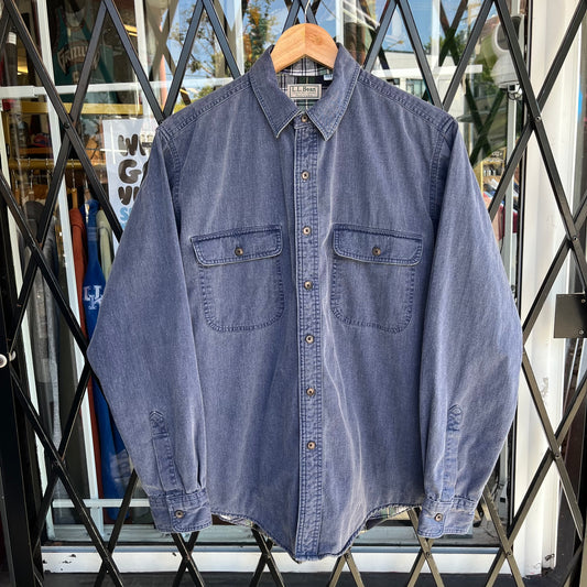 Vintage LL Bean Plaid Lined Button Shirt - Size M