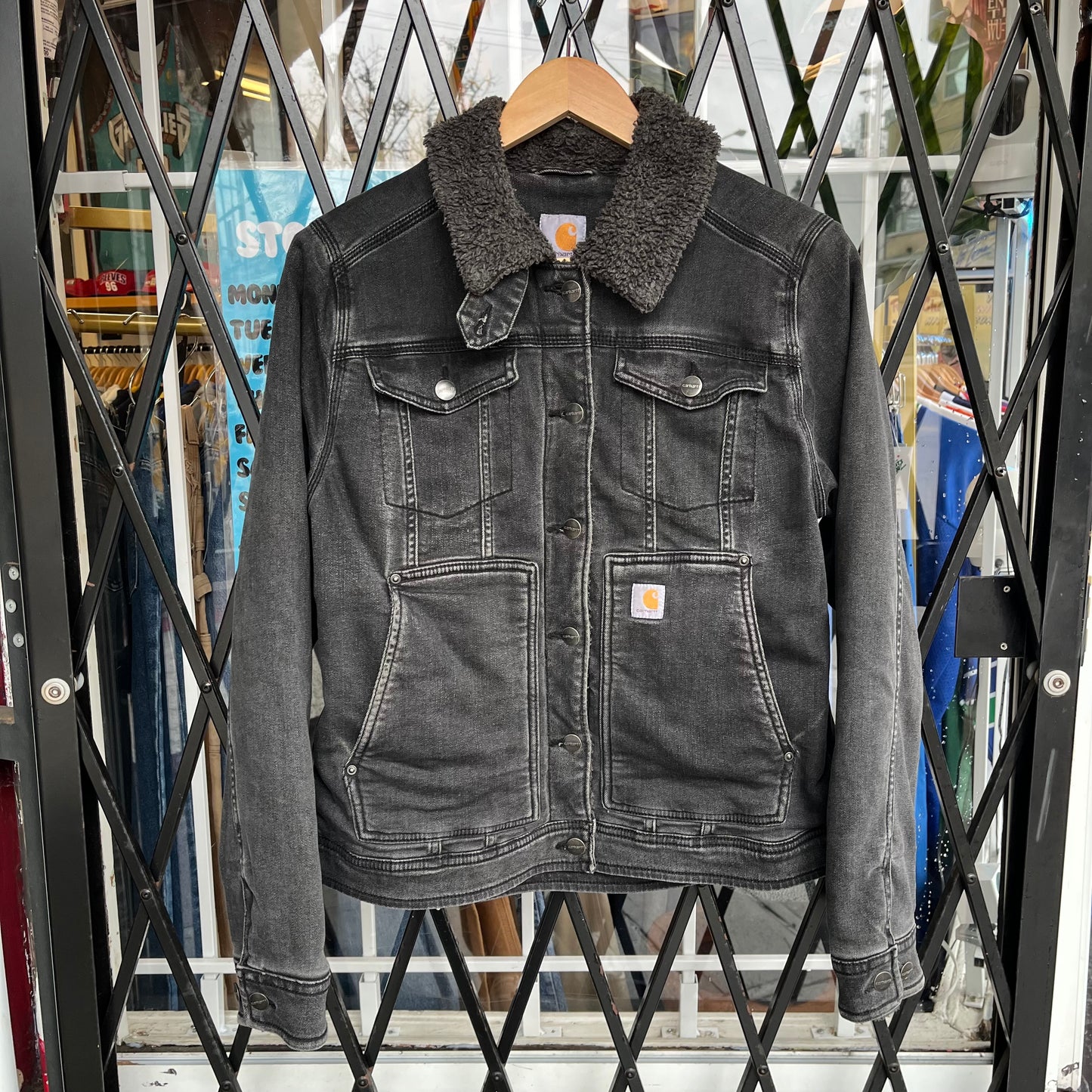 Carhartt Sherpa Lined Denim Jacket - Size Womens M