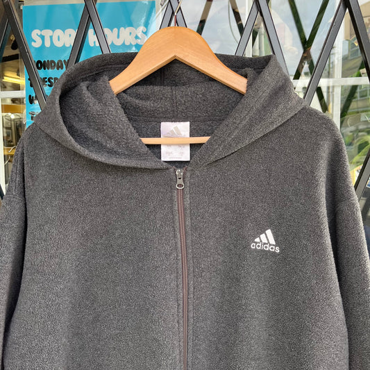 Vintage Adidas Fleece Zip Up Hoodie - Size L