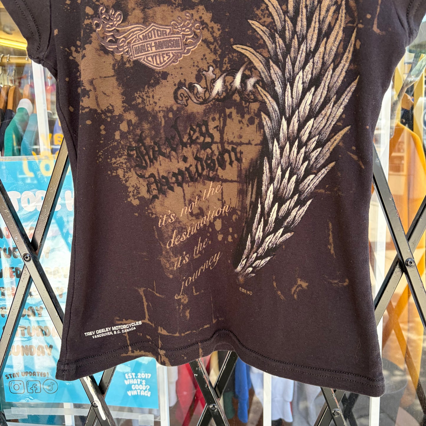 Harley Davison Wings Tee - Size Women’s S