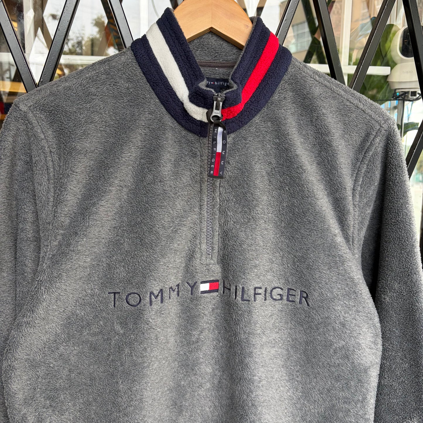 Vintage Tommy Hilfiger Quarter Zip Fleece Sweater - Size Women’s L