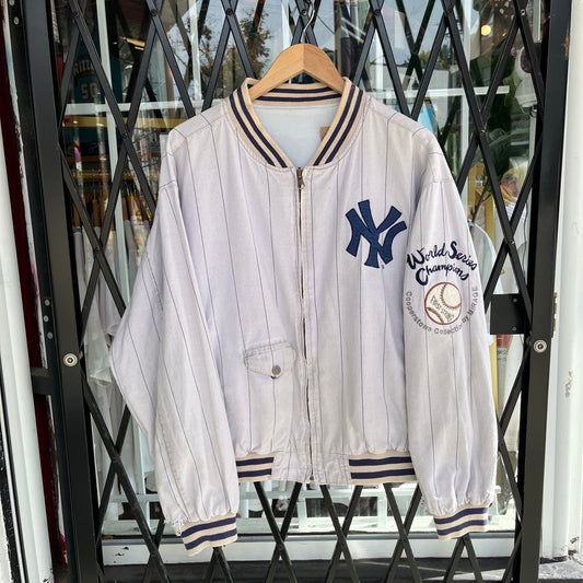 Vintage New York Yankees Reversible Bomber Jacket - Size M