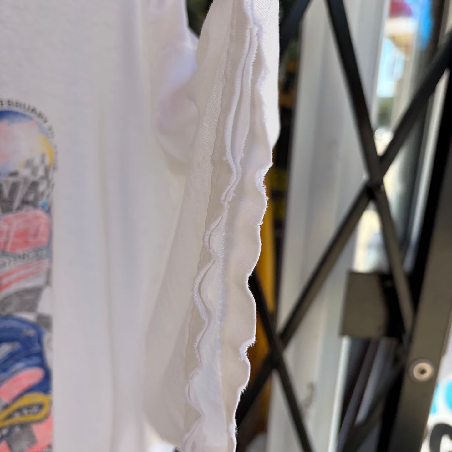 Vintage Distressed NASCAR Racing Cropped Tee - Size XL