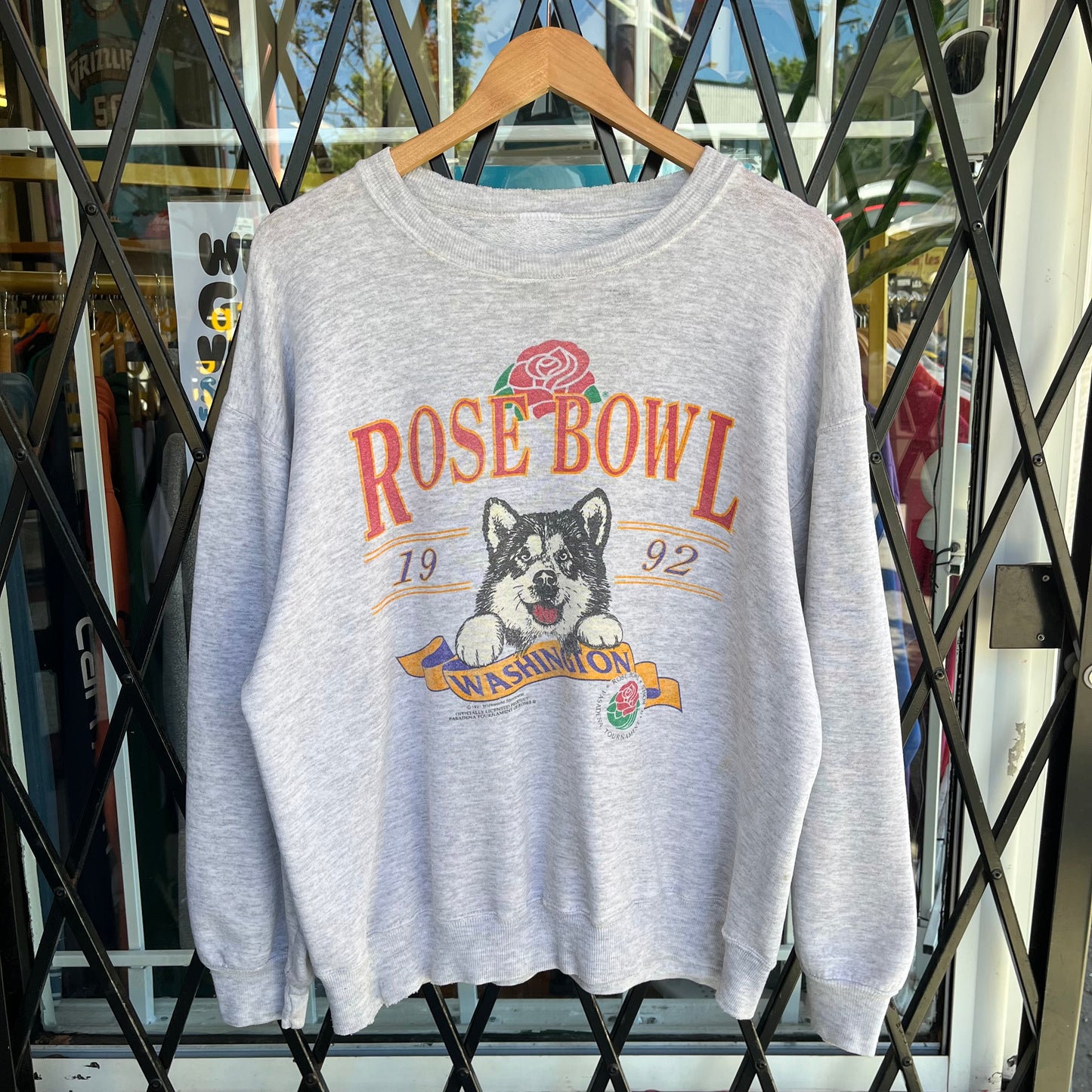 1992 Washington Huskies Rose Bowl Crewneck - Size L