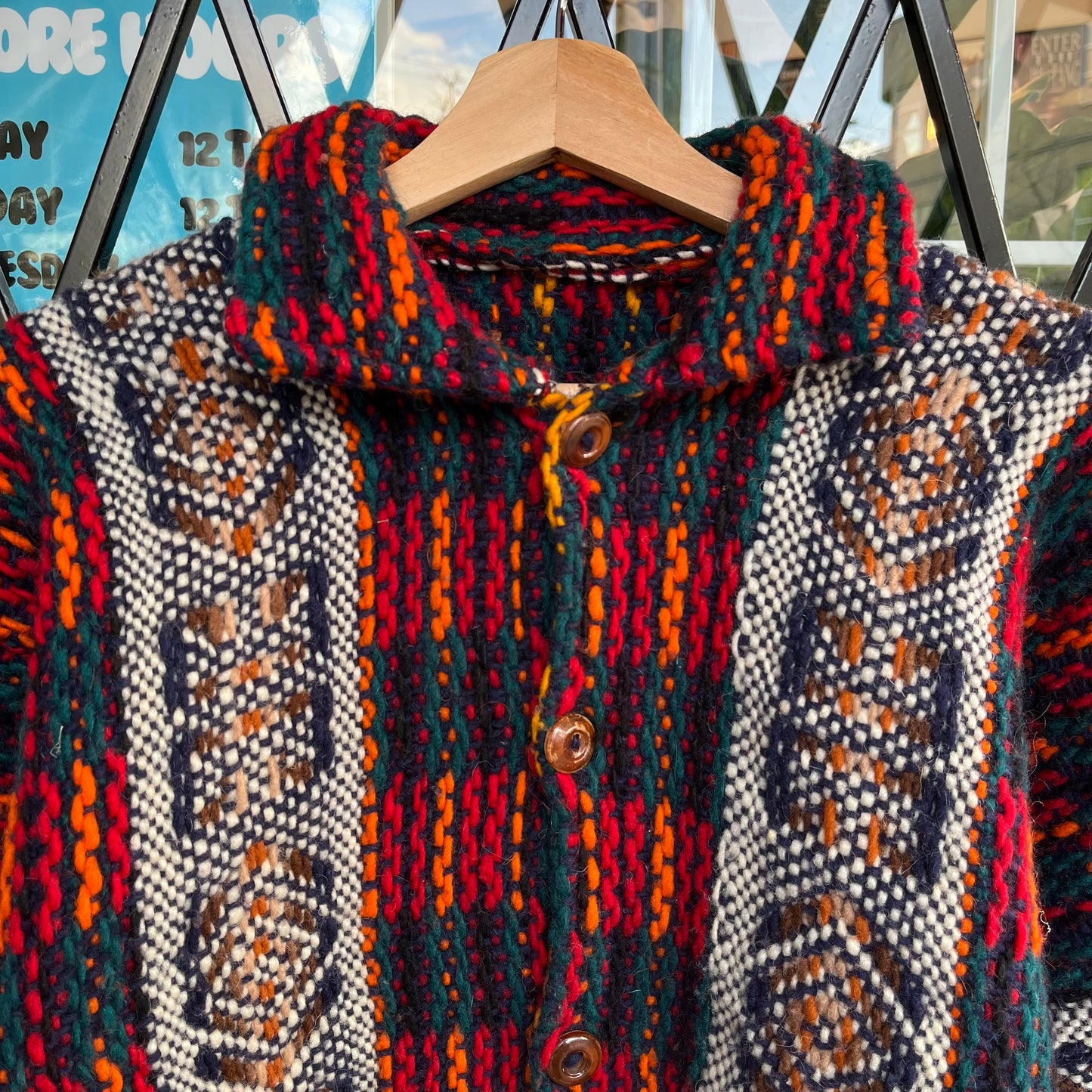 Vintage Hand Knitted Coat - Size Women’s M