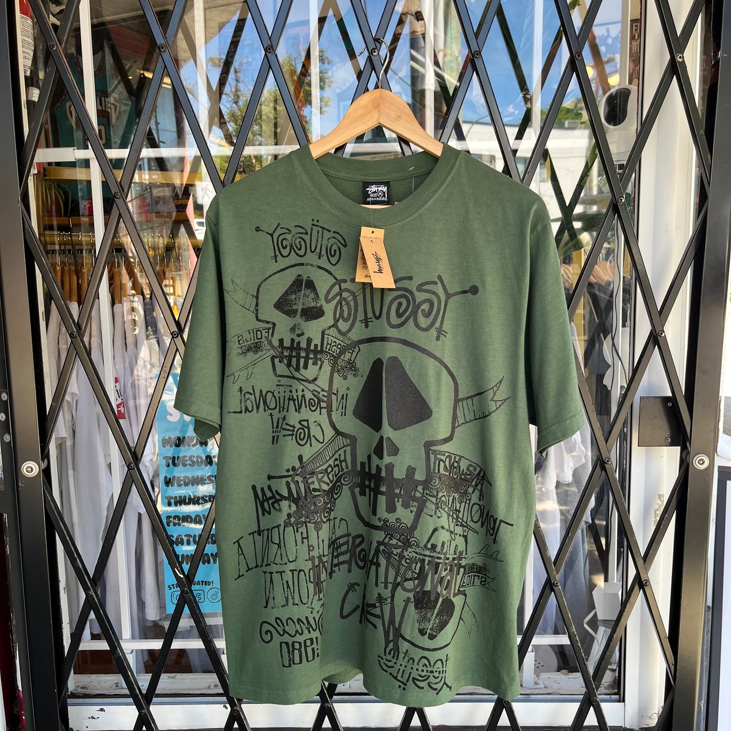 Stussy Skulls Tee Pine - Size M