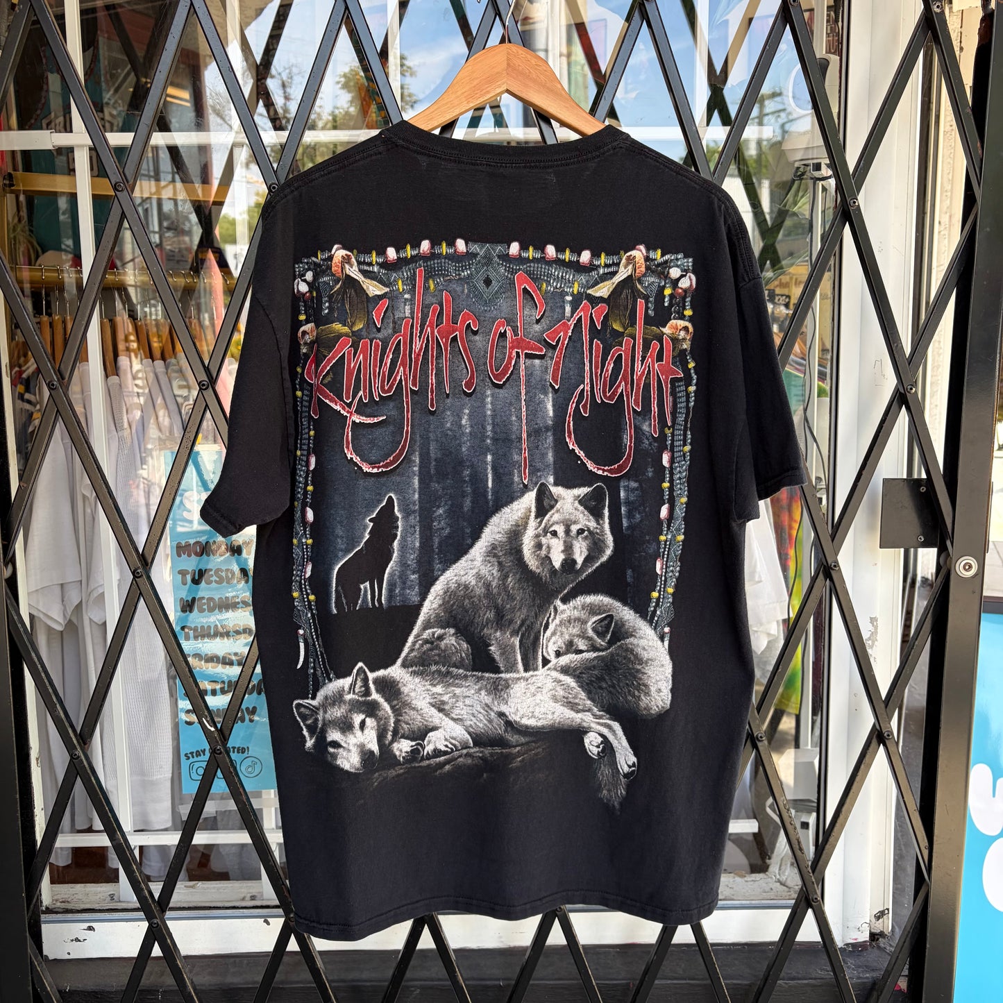 Vintage Knights of Night Wolf Pack Tee - Size XL