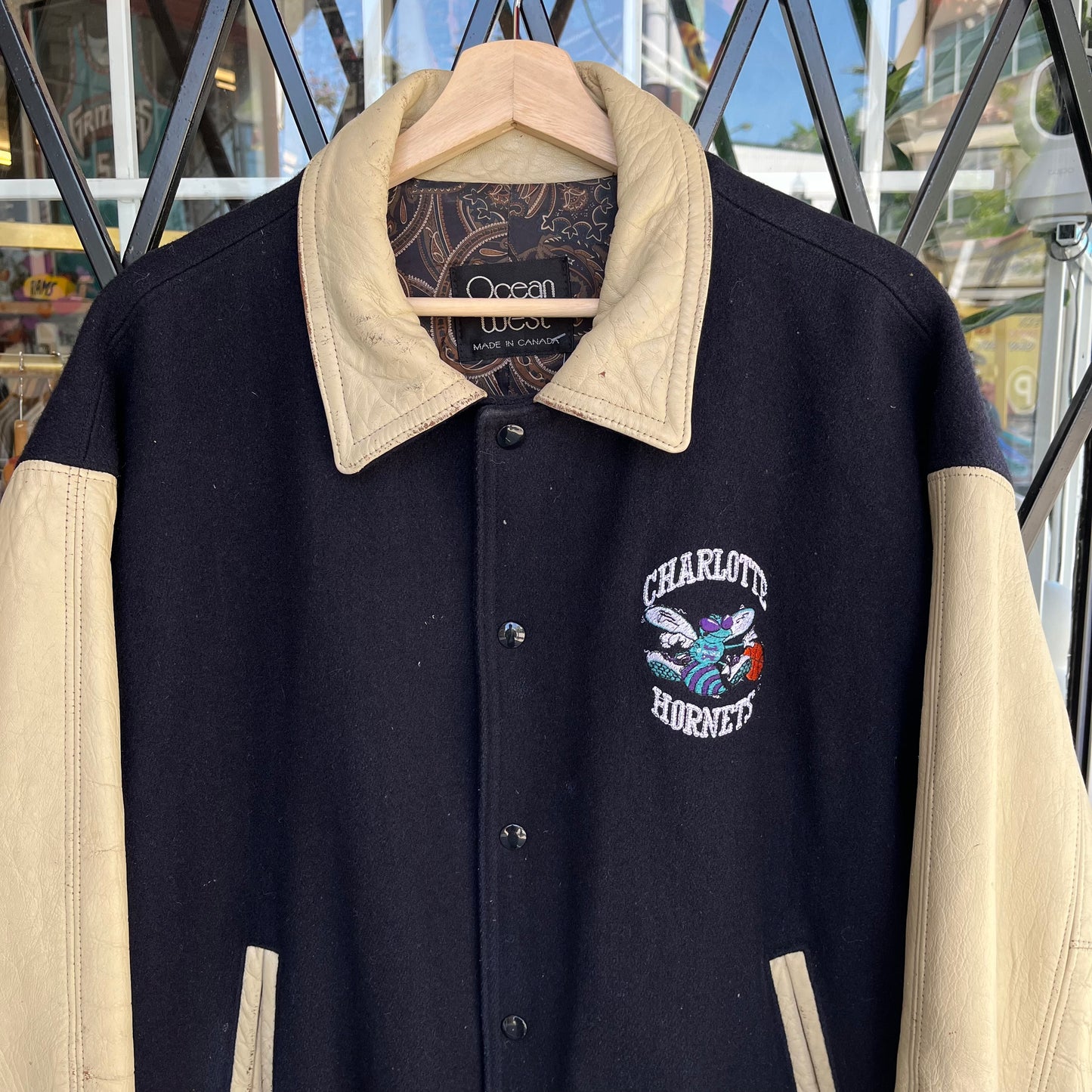 Vintage Charlotte Hornets Letterman Jacket - Size XL