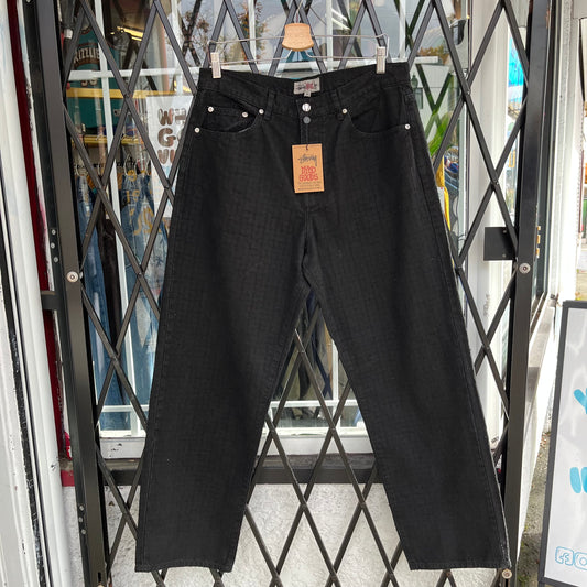 Stussy Big Ol Jeans Canvas Pants Black - Size 32W
