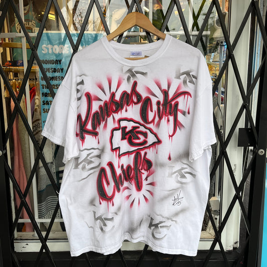 Custom Kansas City Chiefs Airbrushed Tee - Size XXL