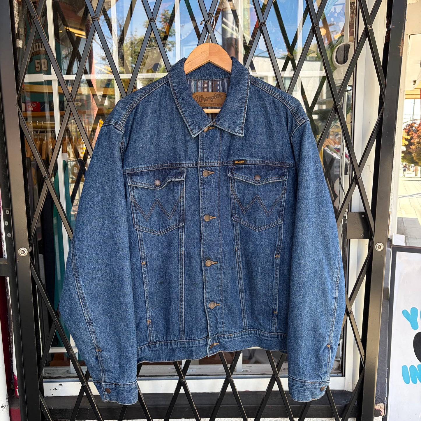 Vintage Wrangler Western Blanket Lined Denim Jacket - Size XL
