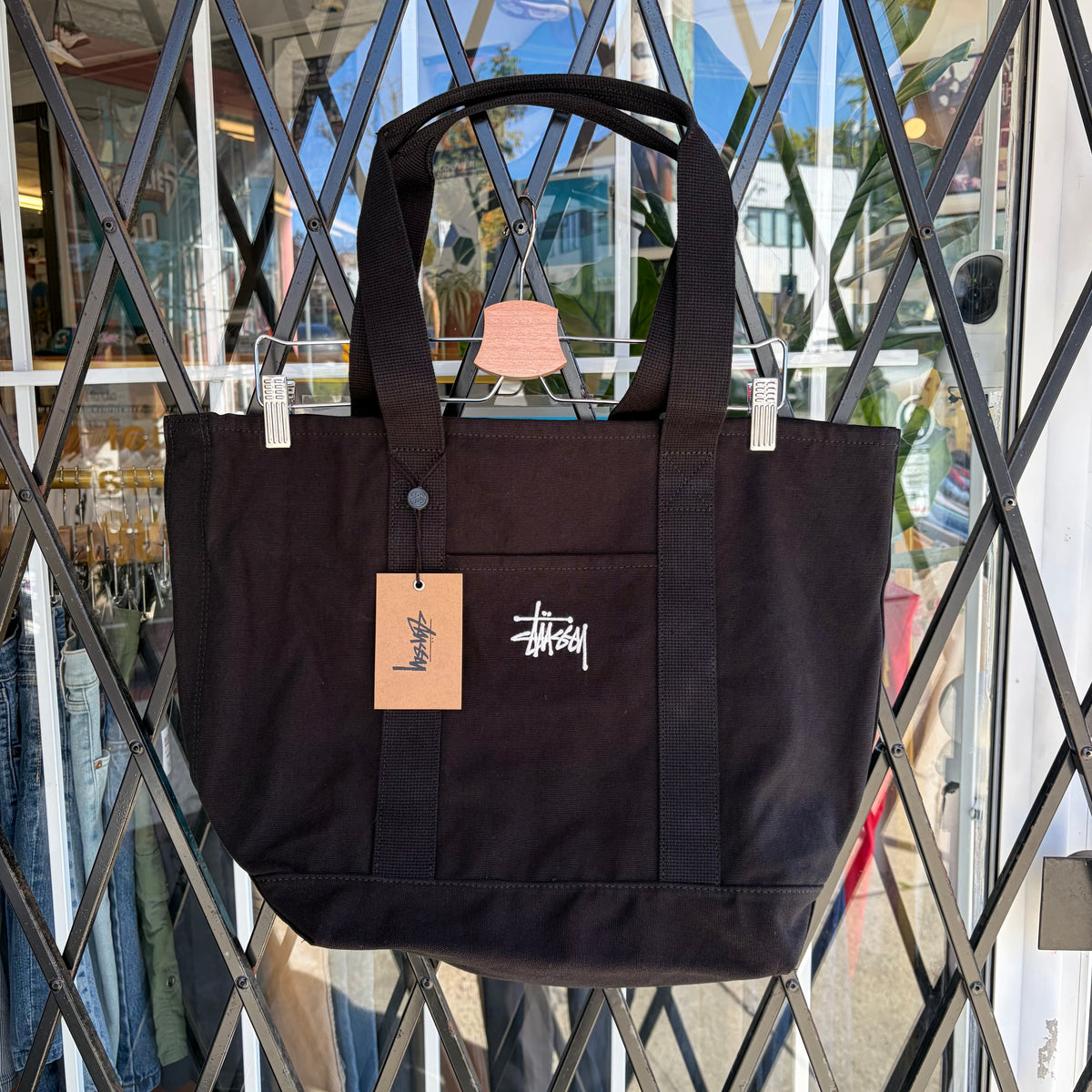 Stussy Canvas Market Tote Bag Black