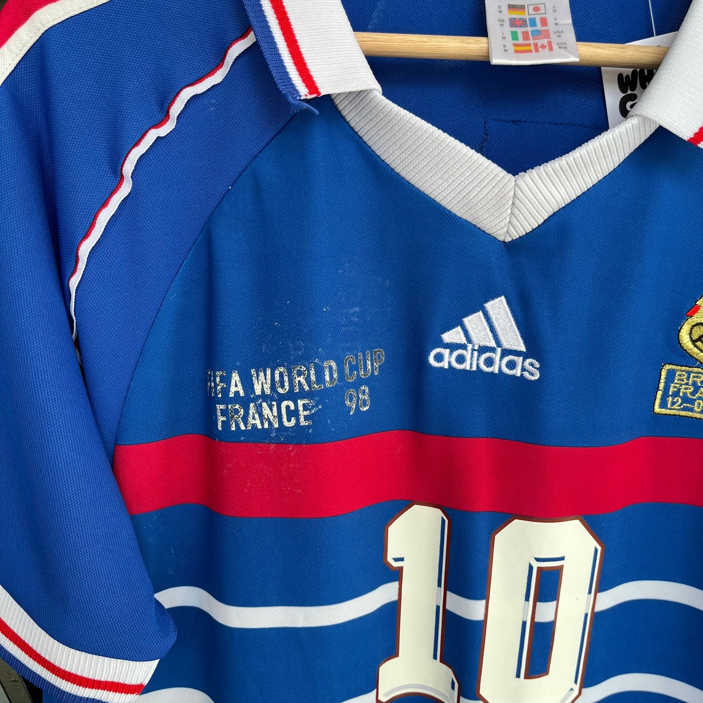 Replica Adidas France 98 Zidane Jersey - Size M