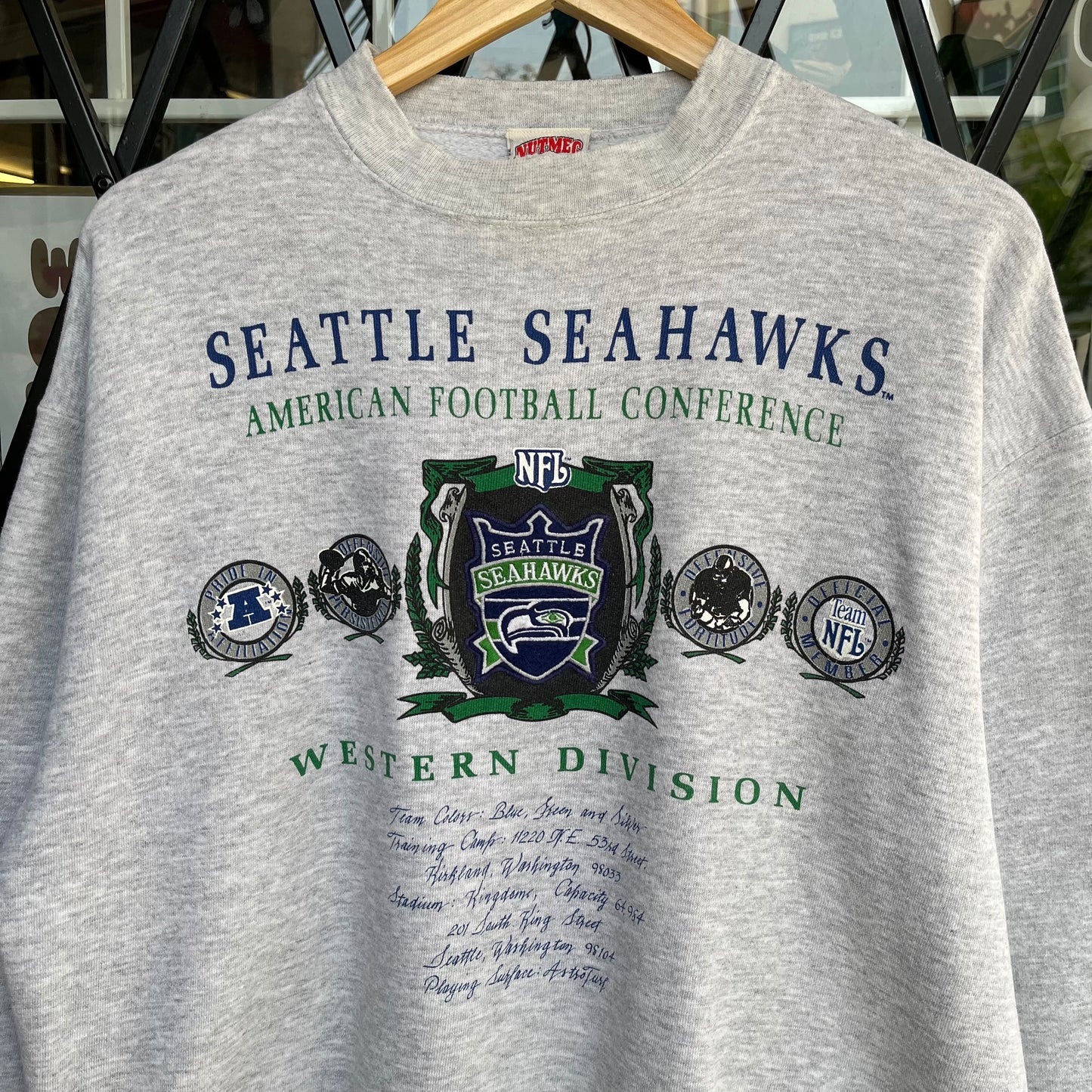 Vintage Seattle Seahawks Crest Crewneck - Size XL