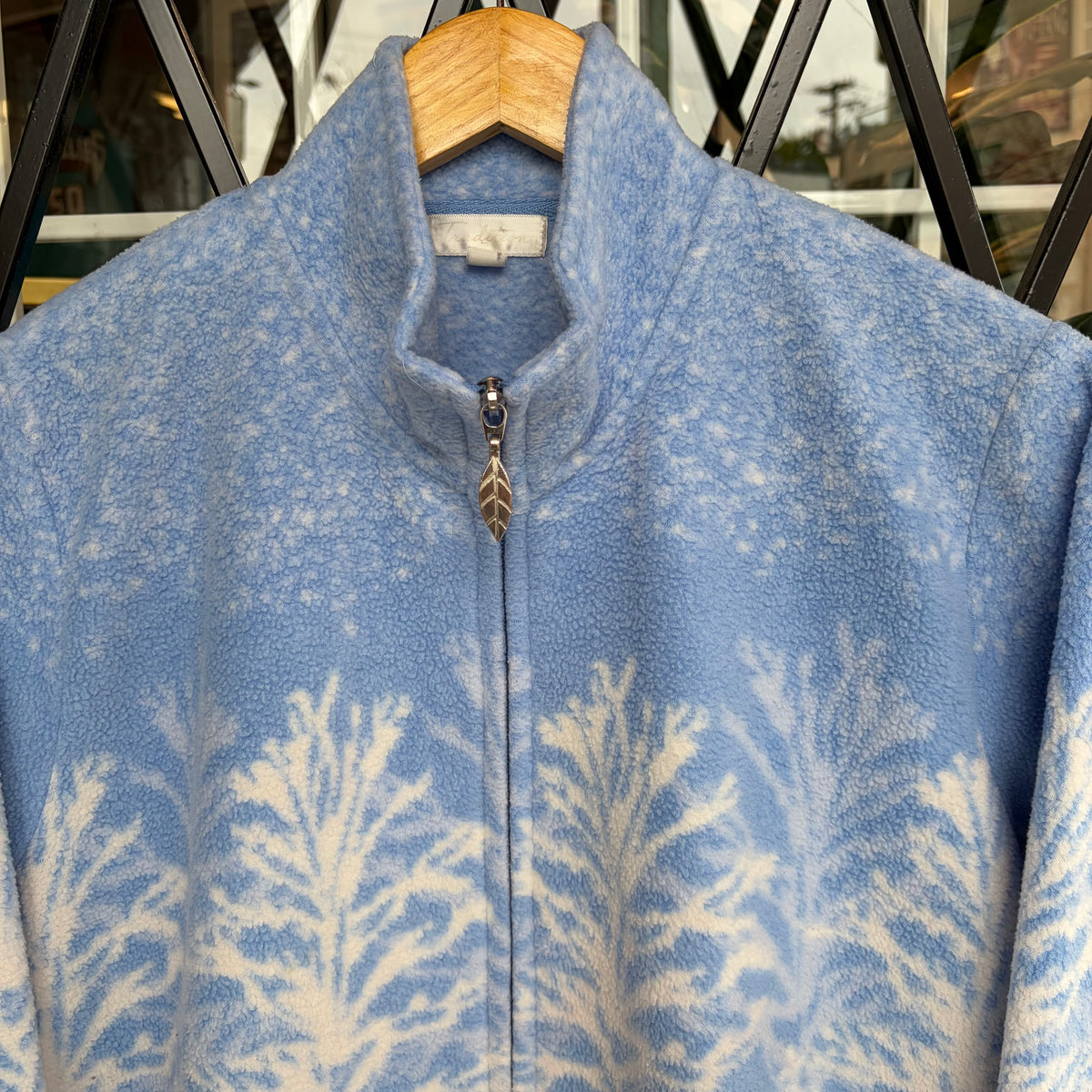 Vintage Nature Winter Fleece Zip Up Sweater - Size Women’s L