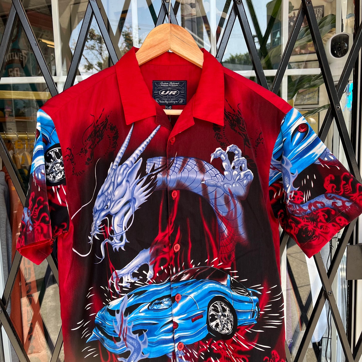 Vintage Y2K Dragon Button Up Shirt - Size XS