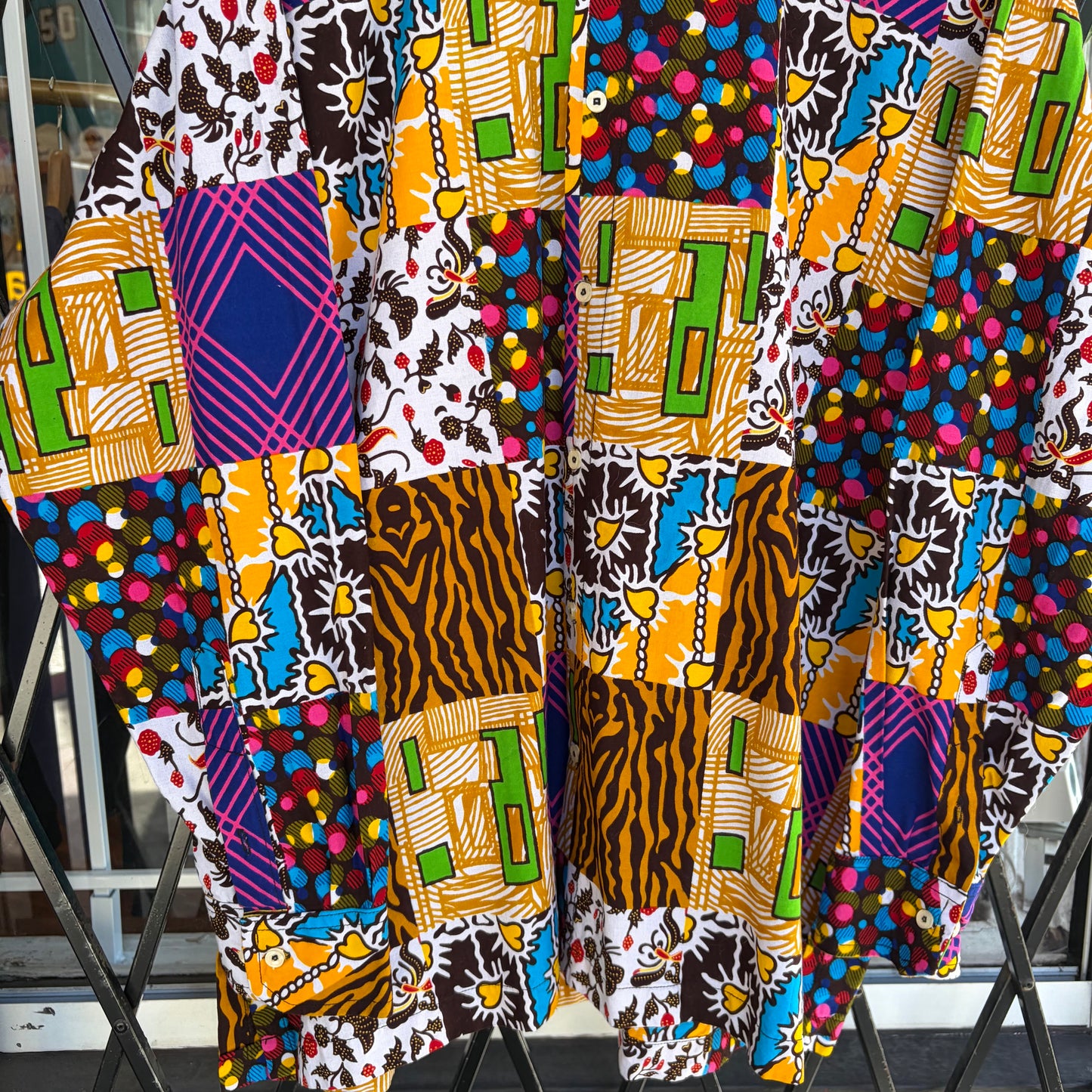 Custom Wild Print Button Up Shirt - fits size XXXL