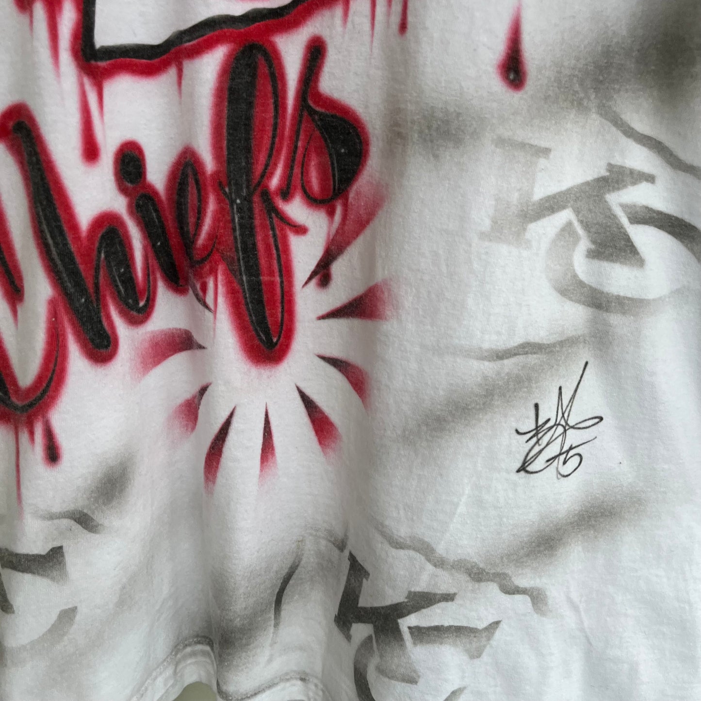 Custom Kansas City Chiefs Airbrushed Tee - Size XXL