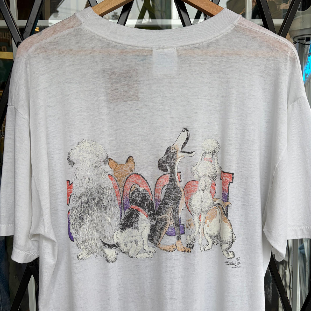 Vintage I Love Dogs Tee - Size L