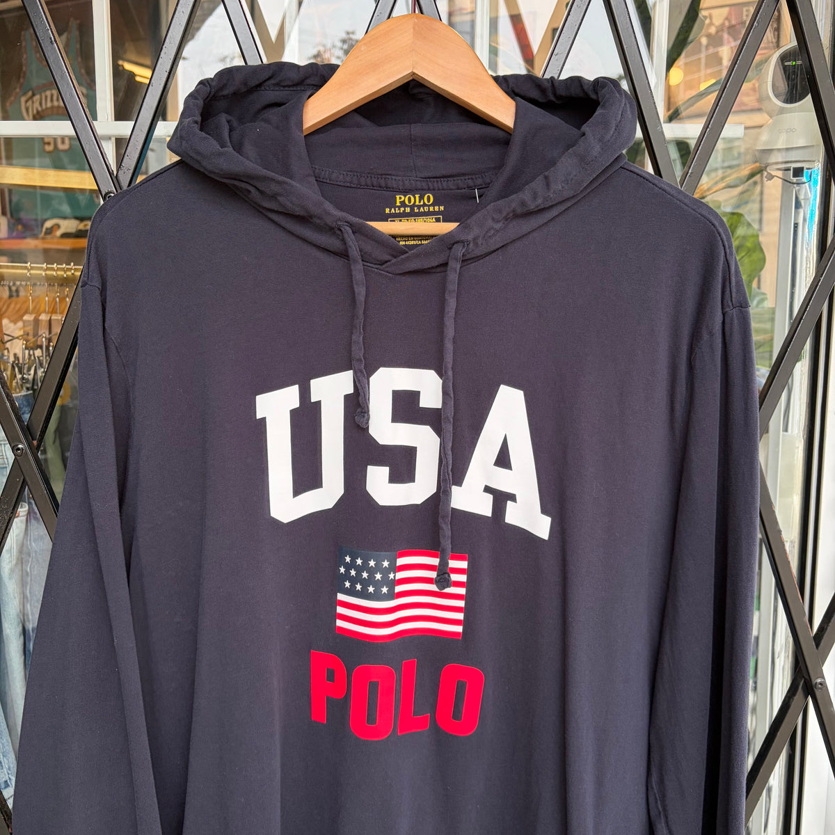 Polo Ralph Lauren USA Hooded Long Sleeve Shirt - Size XL