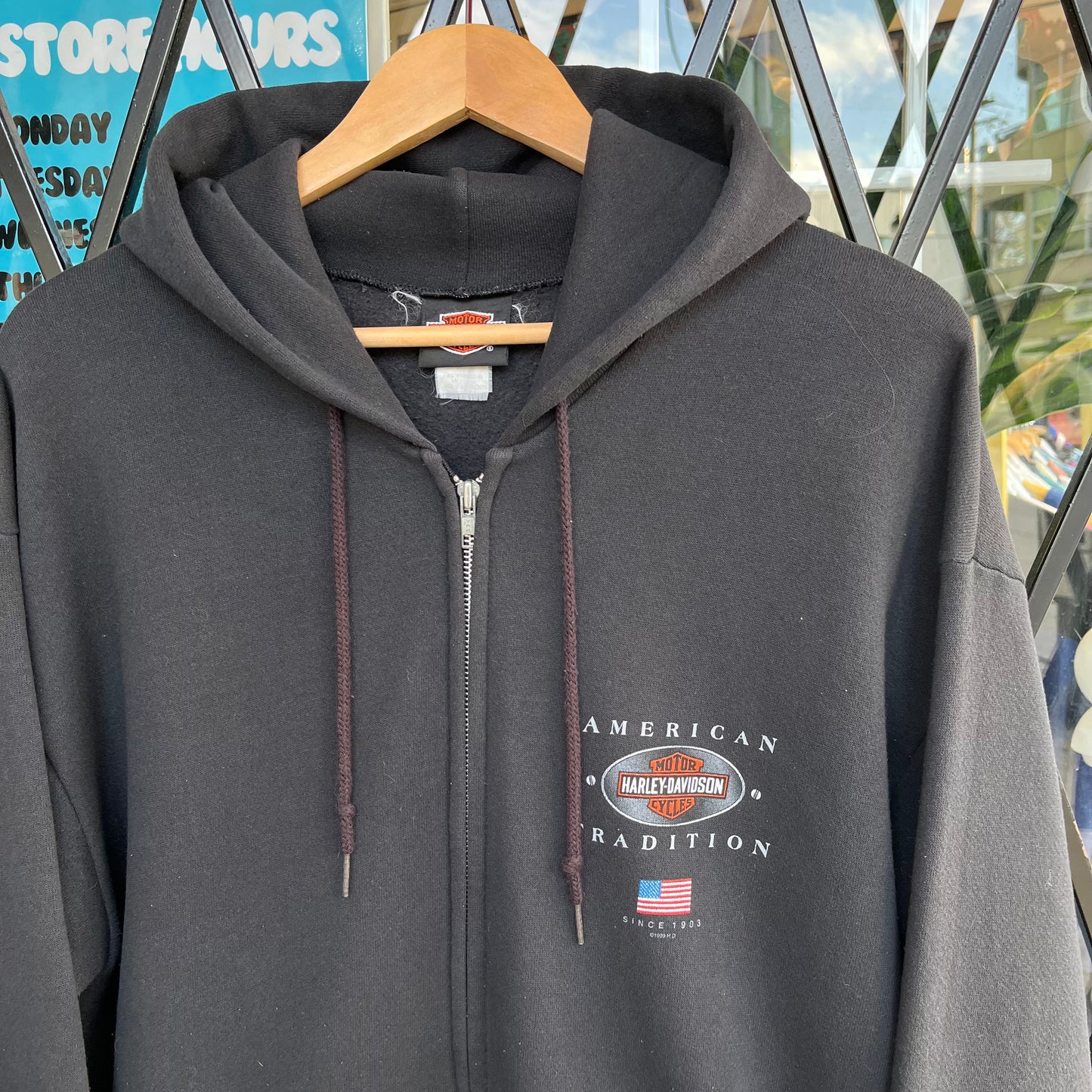 1997 Harley Davidson Zip Up Hoodie - Size XL