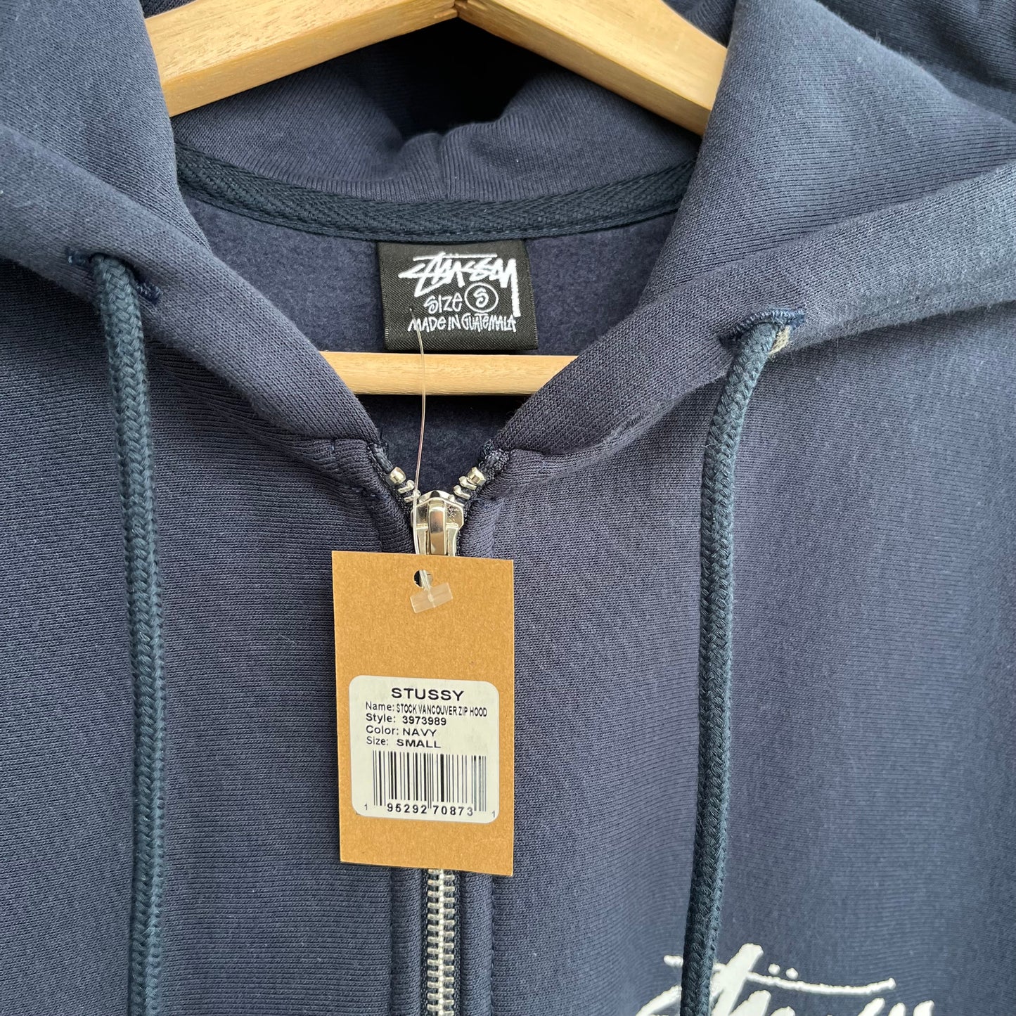 Stussy Stock Vancouver Zip Hoodie Navy - Size S
