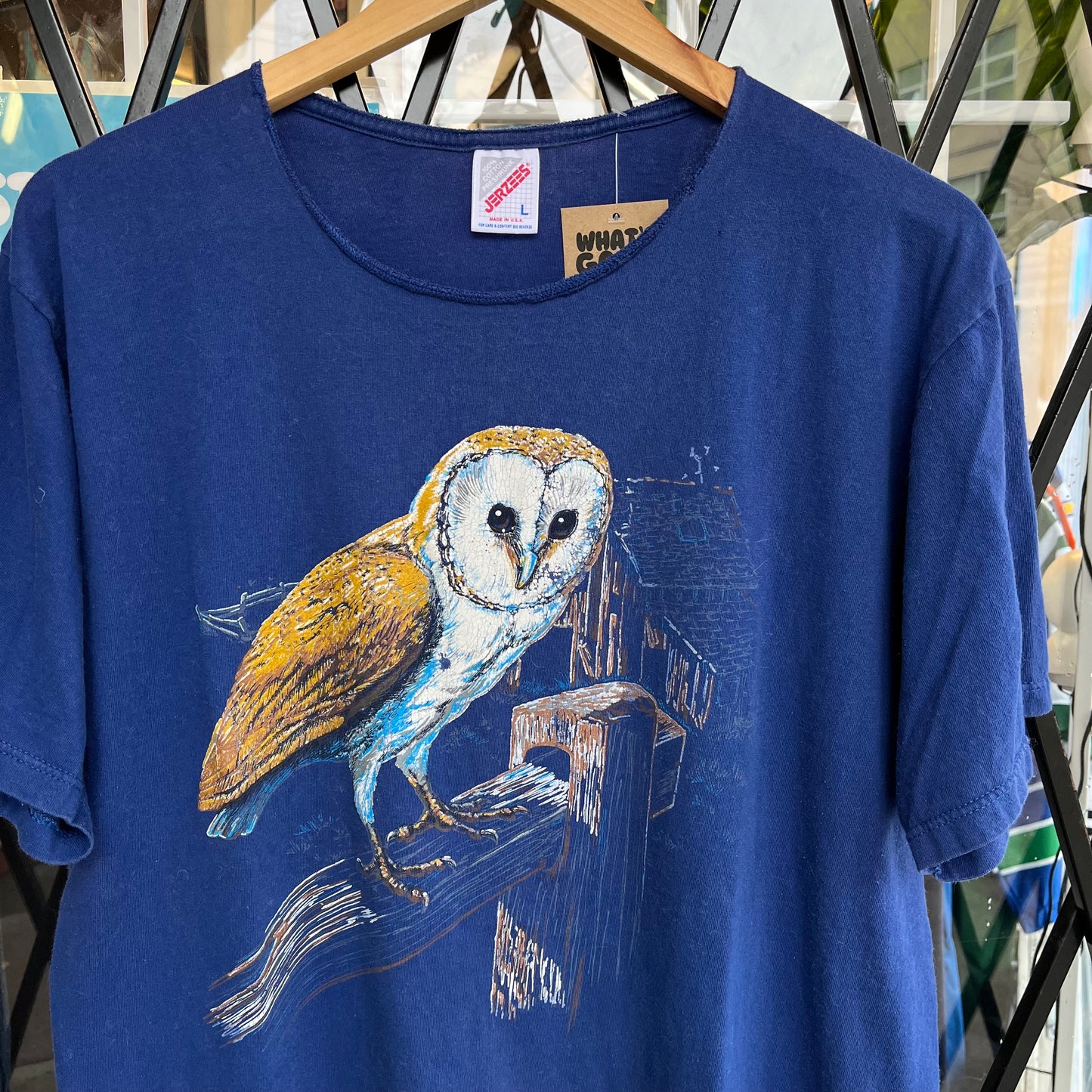 Vintage Chopped Barn Owl Tee - Size L