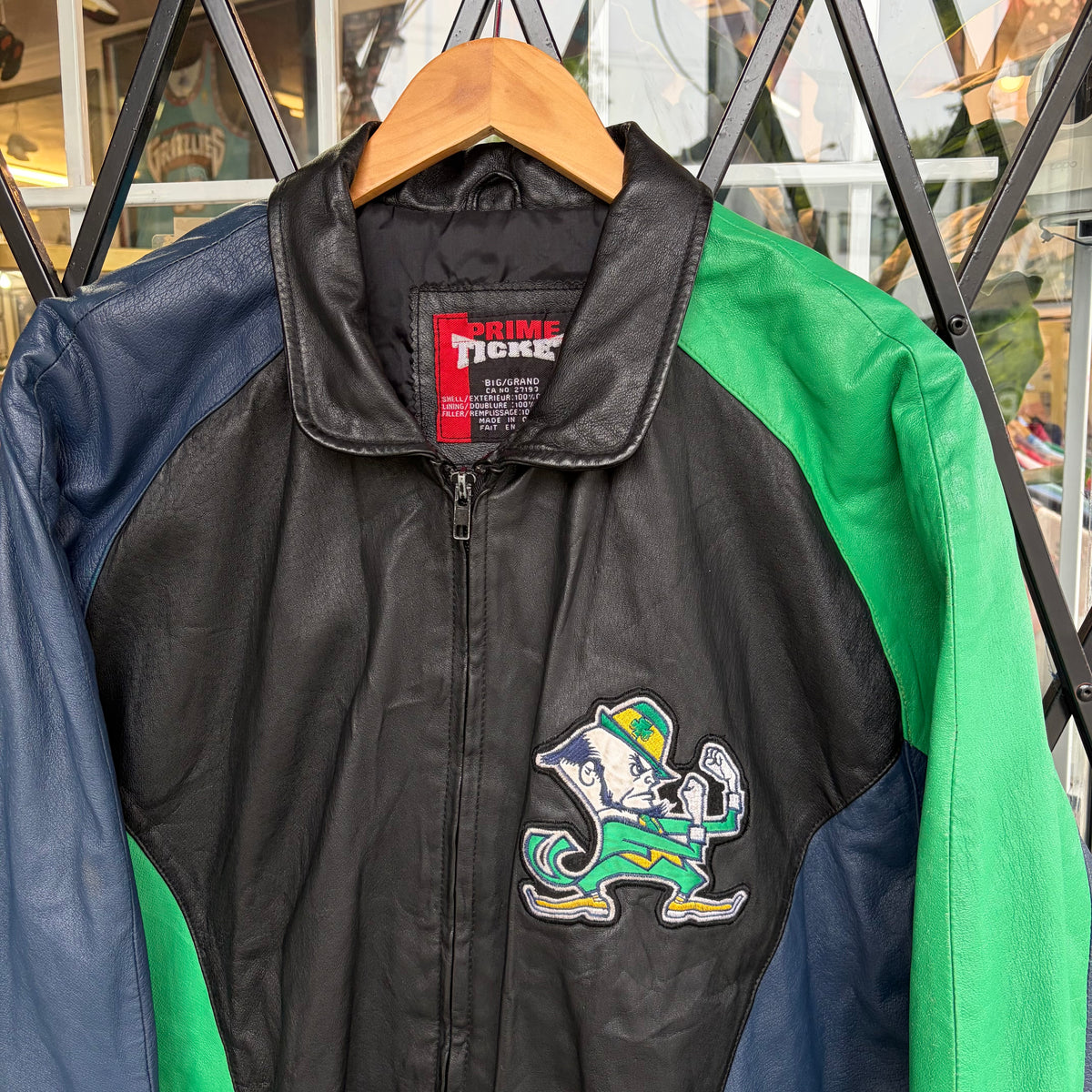 Vintage Notre Dame Leather Jacket - Size L