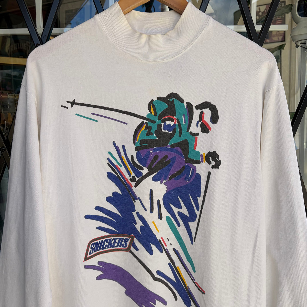 Vintage Snickers Skiing Long Sleeve Mockneck - Size M
