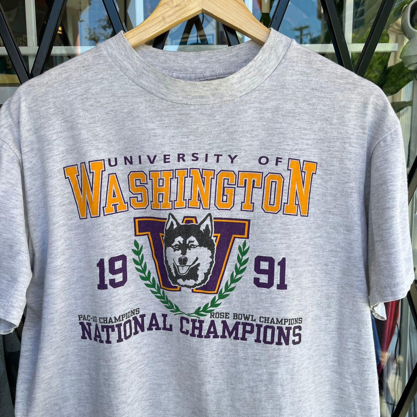 1991 Washington Huskies Rose Bowl Tee - Size L