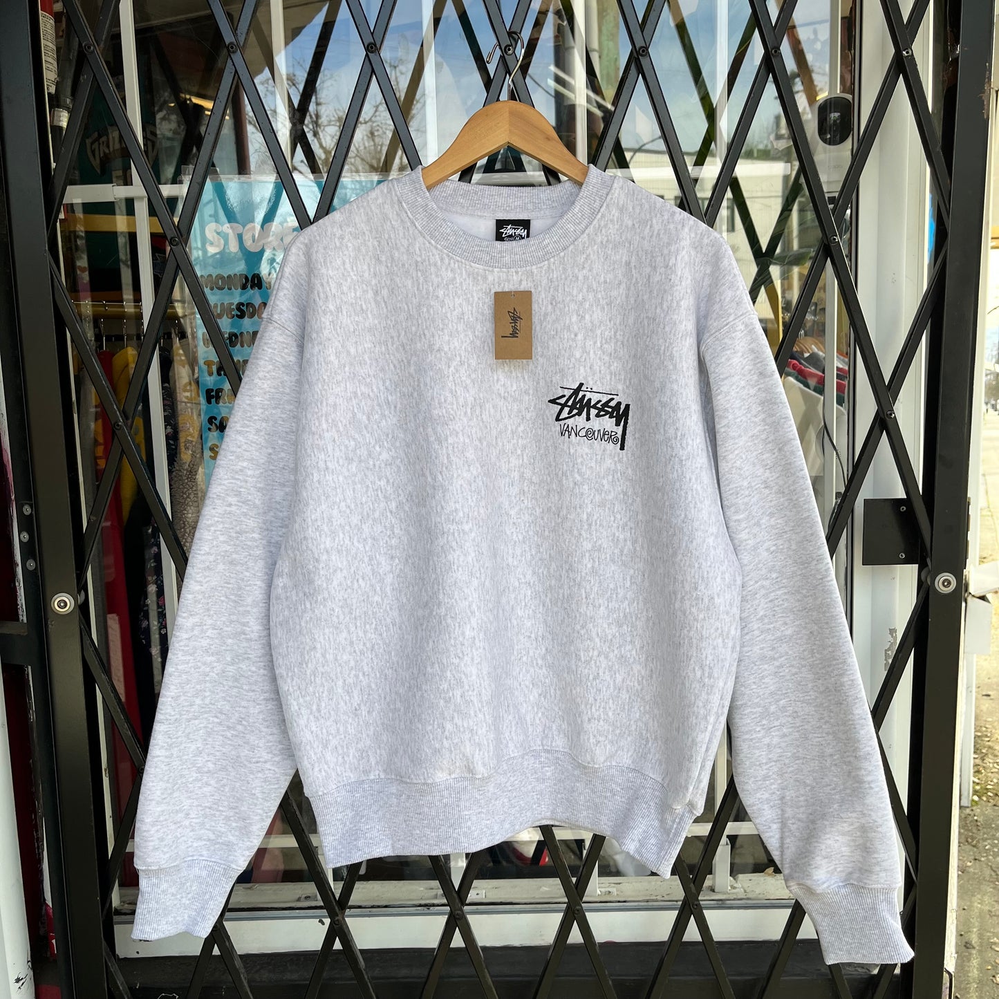Stussy Vancouver Heather Grey Crewneck - Size M
