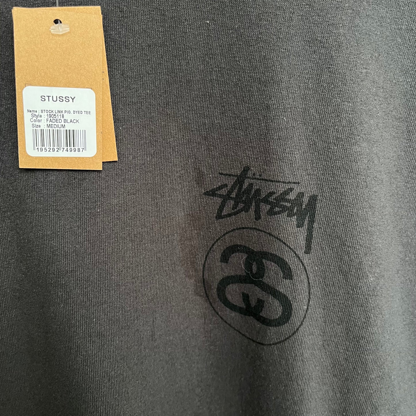 Stussy Stock Link Tee Faded Black - Size M
