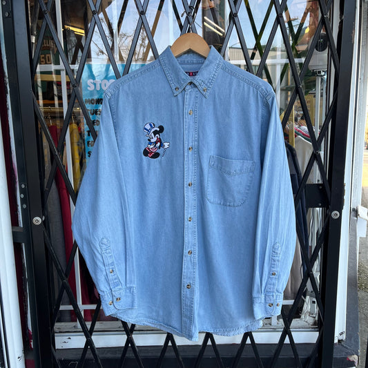 Vintage Disney Mickey Button Up Shirt - Size L