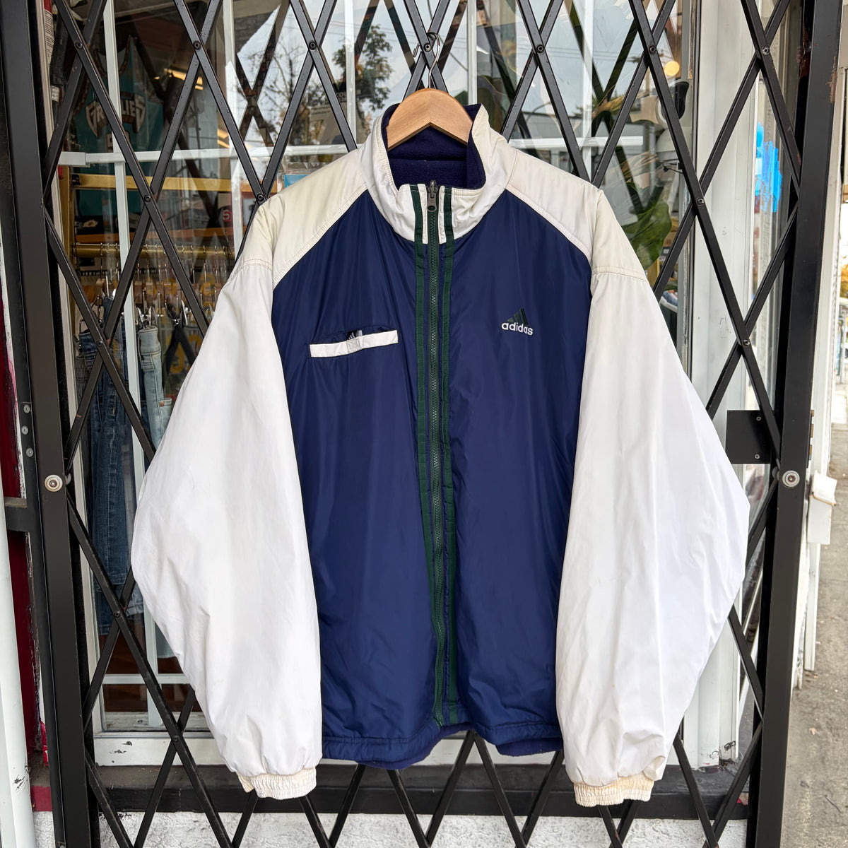 Vintage Reversible Adidas Bomber Jacket - Size XL