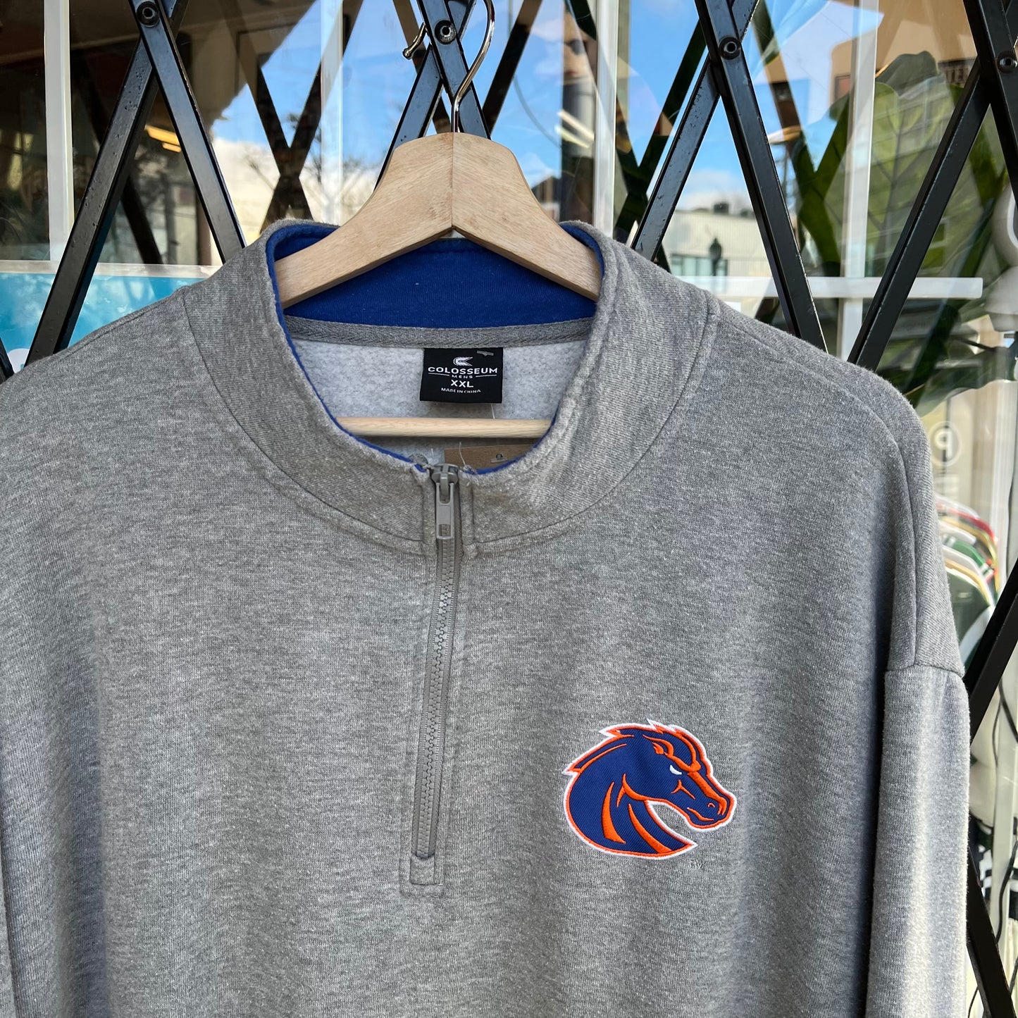 Boise State University Quarter Zip Sweater - Size XXL