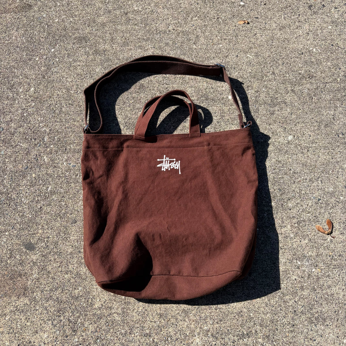Stussy Canvas Crossbody Bag Brown