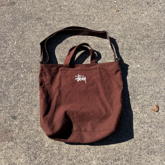 Stussy Canvas Crossbody Bag Brown