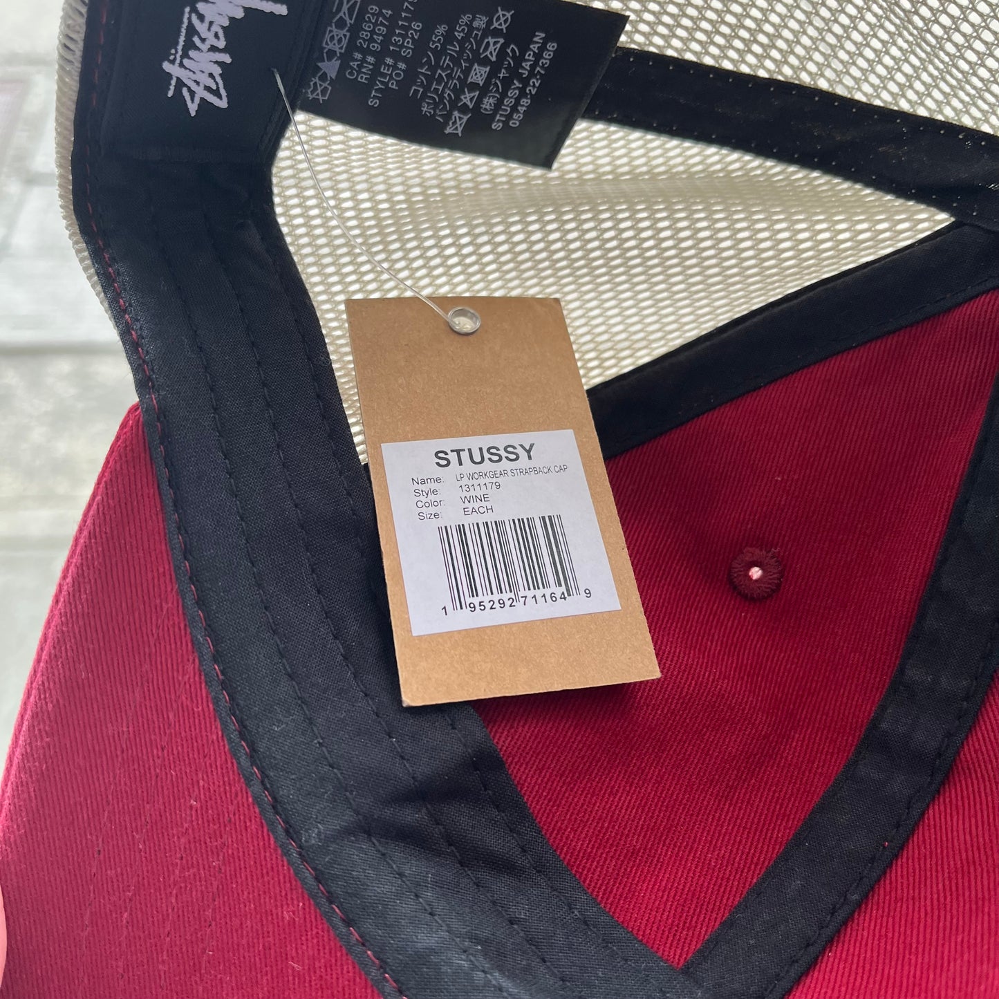Stussy Work Gear Strapback Cap Wine