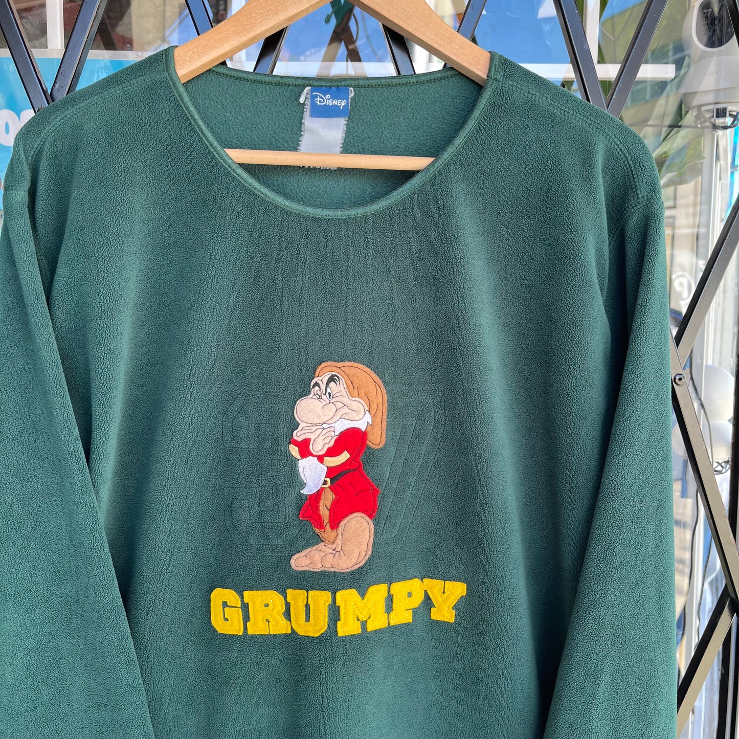 Vintage Disney Grumpy Dwarf Fleece Sweater - Size XL