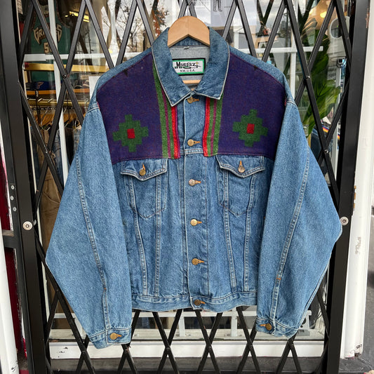 Vintage Patchwork Denim Jacket - Size L